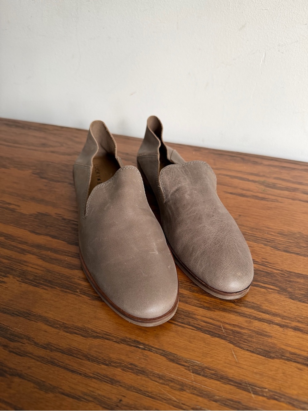 Lucky Brand Taupe Slip-On Loafers